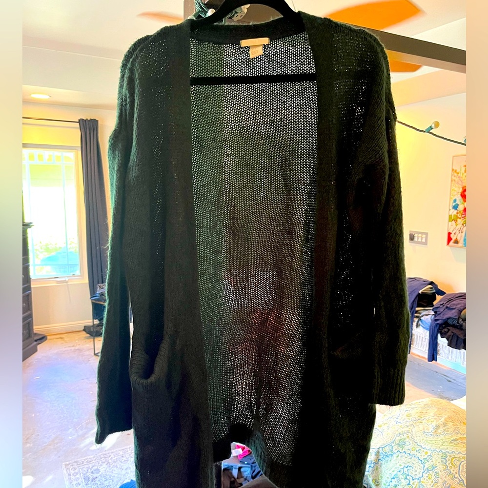 H&M NWOT Forest Green Mid Length Cardigan